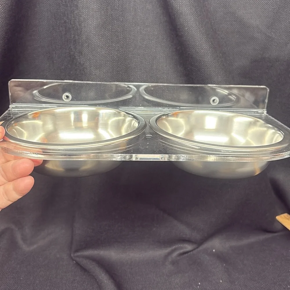 Stainless Steel Double Pet Bowl-nwot